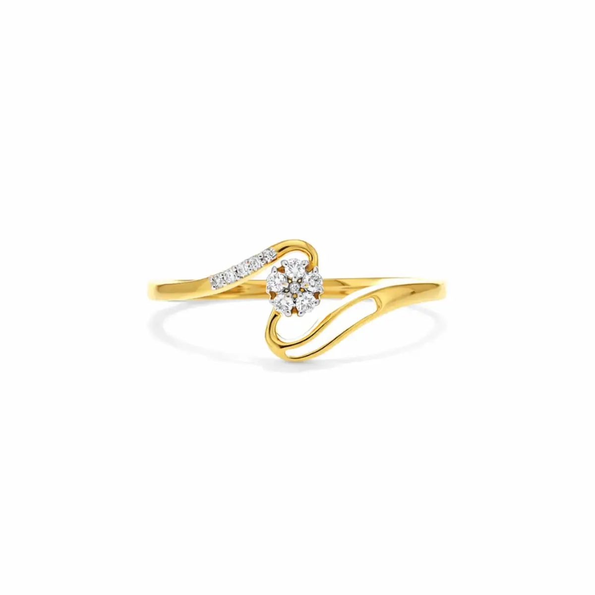 0.04 CT NATURAL DIAMOND WOMENS RING 18K GOLD